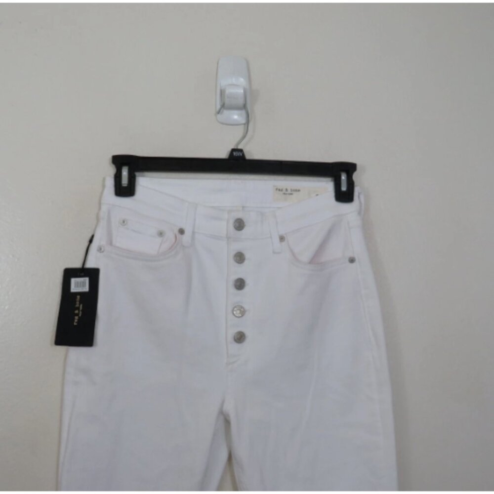 Rag & Bone Size 28 Casey High Rise Ankle Flare White Stretch Jeans NEW $225 - Picture 3 of 4